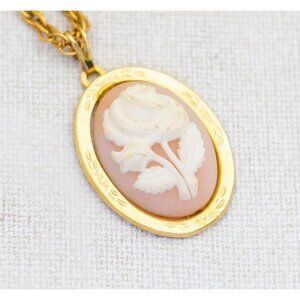 24 inch, Vintage Oval Art Nouveau White Tree Necklace - A27